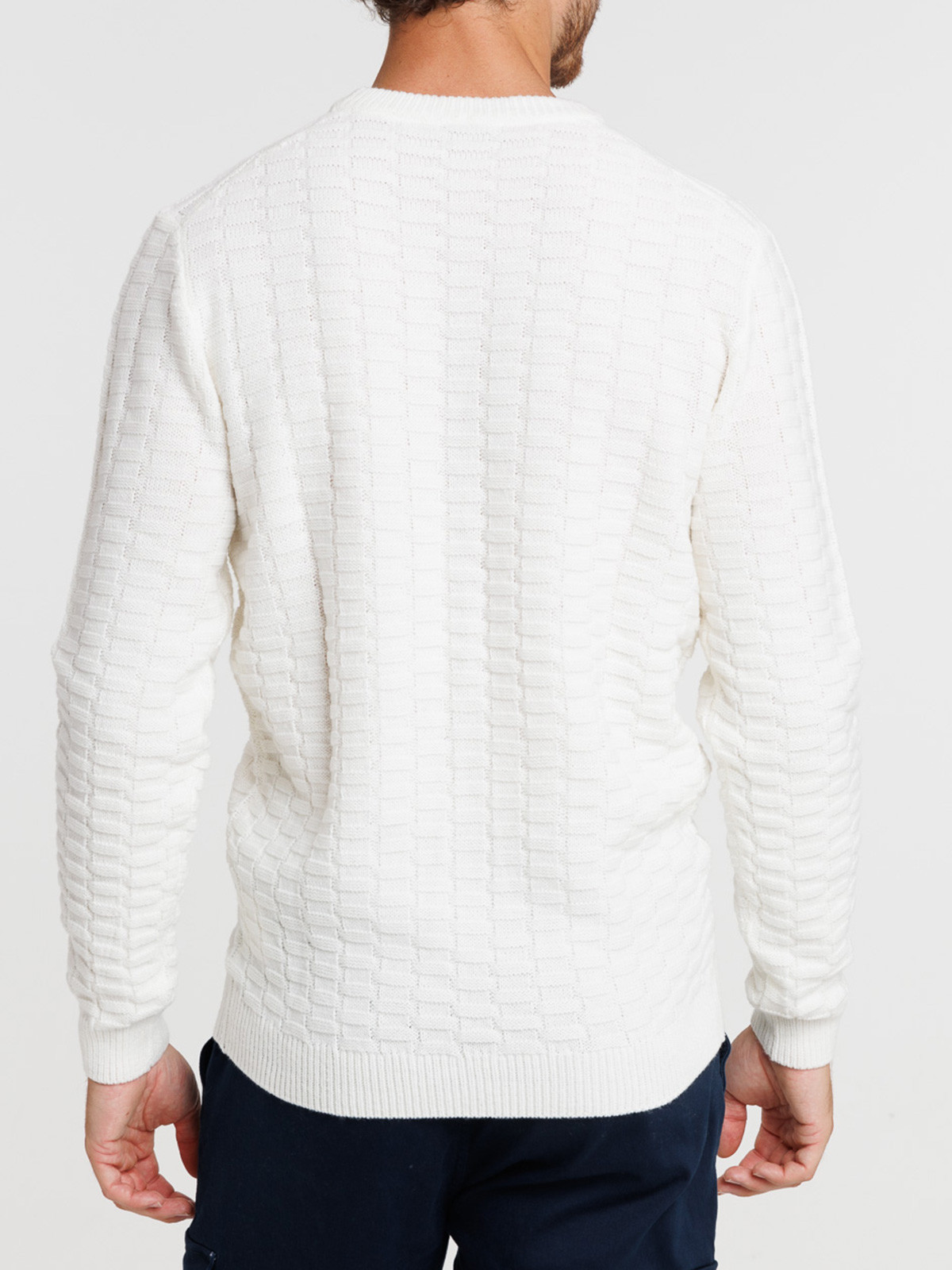 Pull écru relief homme Pull écru relief homme