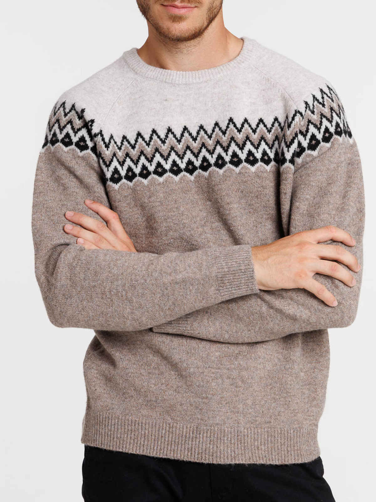 Pull jacquard mastic homme
