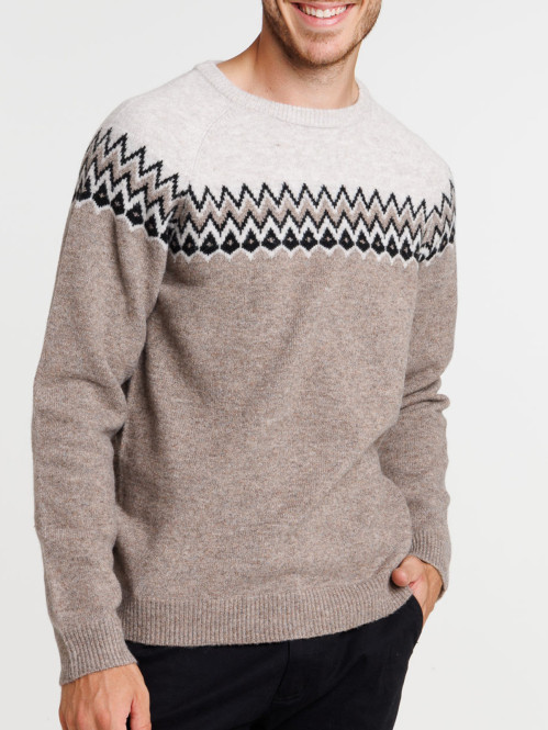 Pull jacquard mastic homme