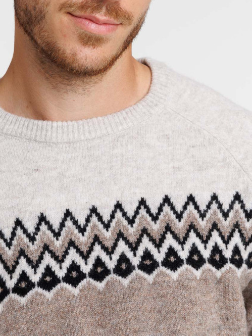 Pull jacquard mastic homme