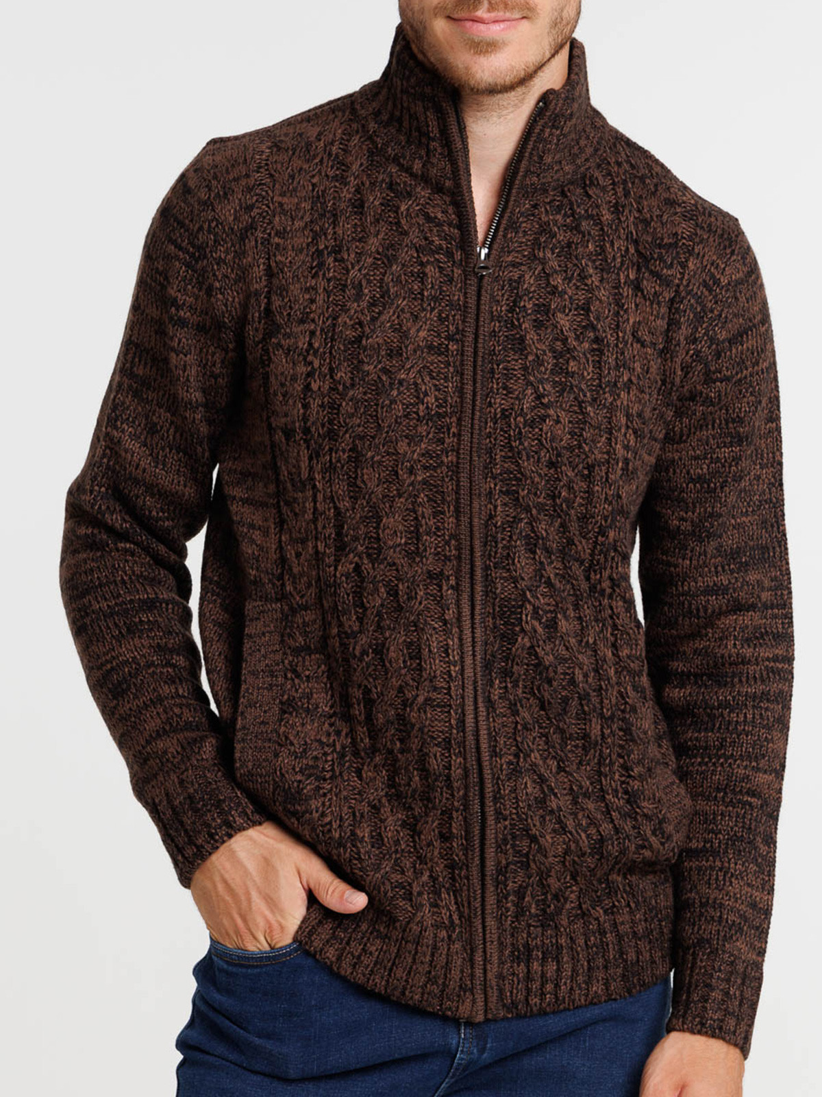 Gilet zippé col montant homme
