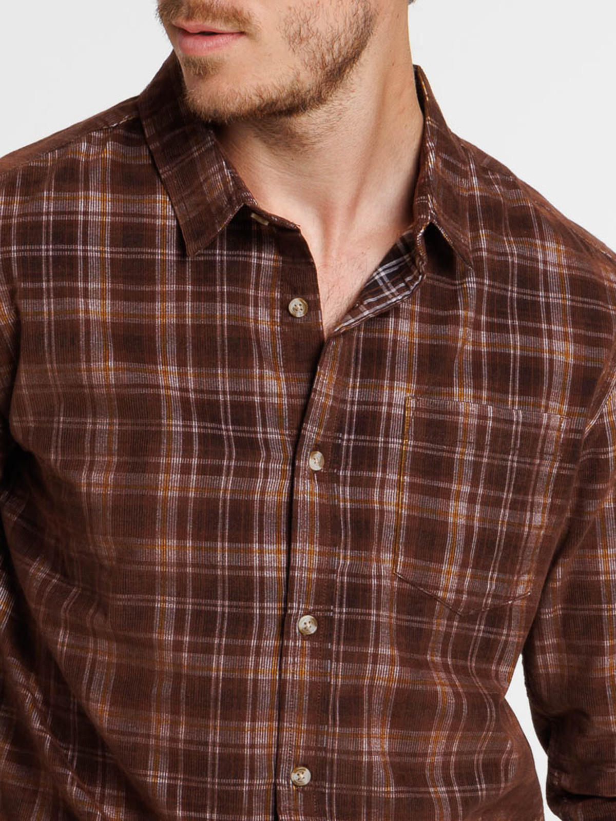 Chemise velours à carreaux homme