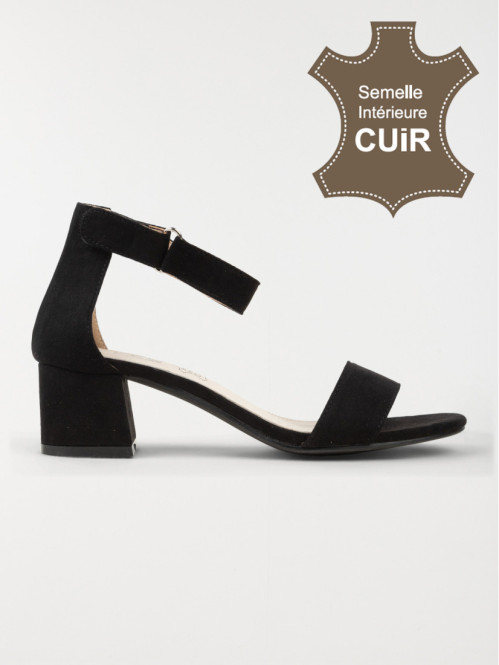 Sandales à talon femme noir (36-41)