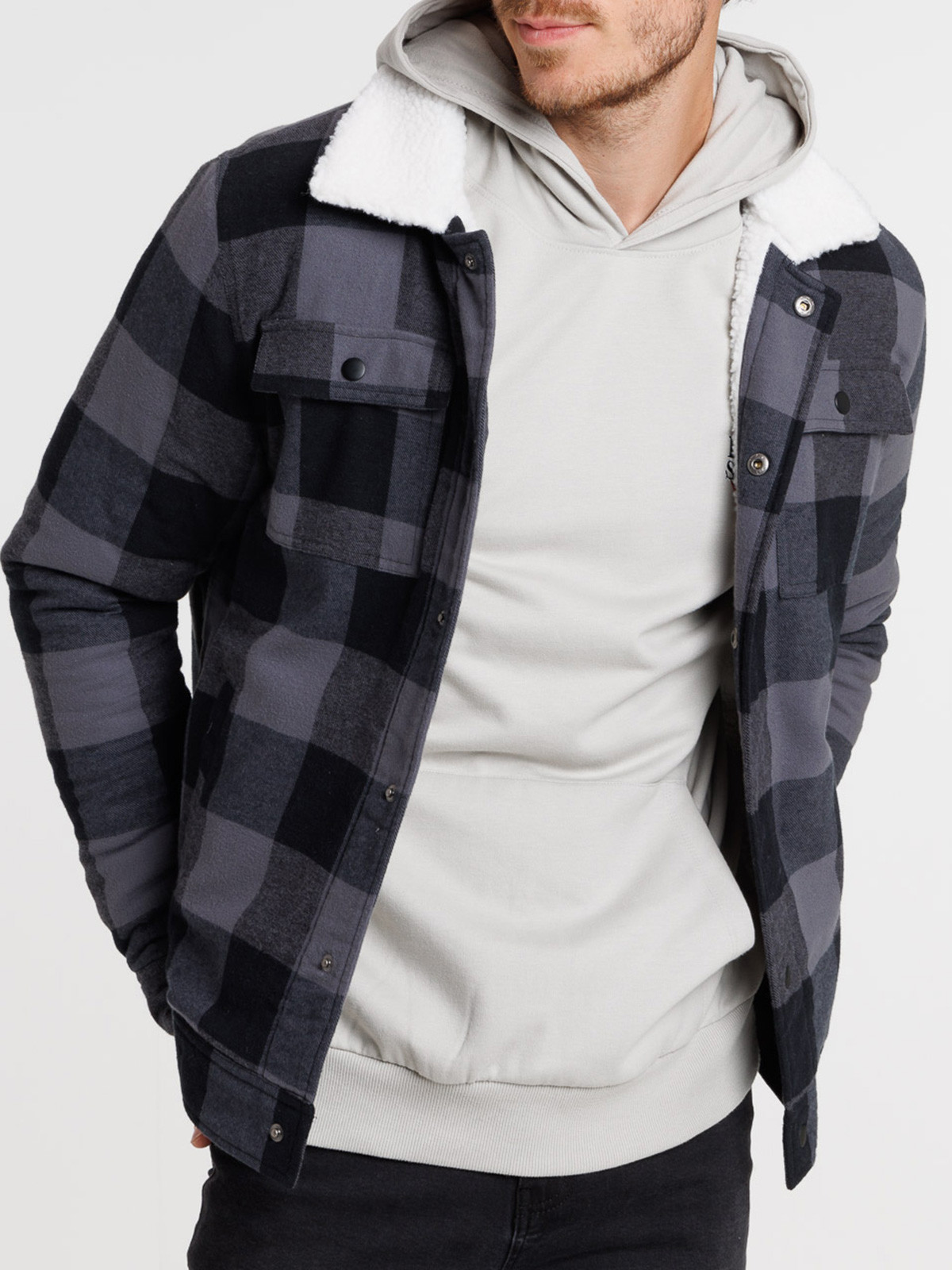 Blouson surchemise à carreaux homme
