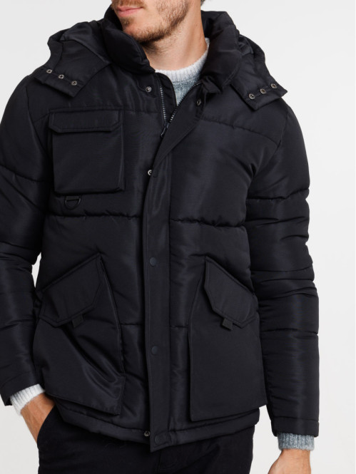 Blouson à capuche noir homme