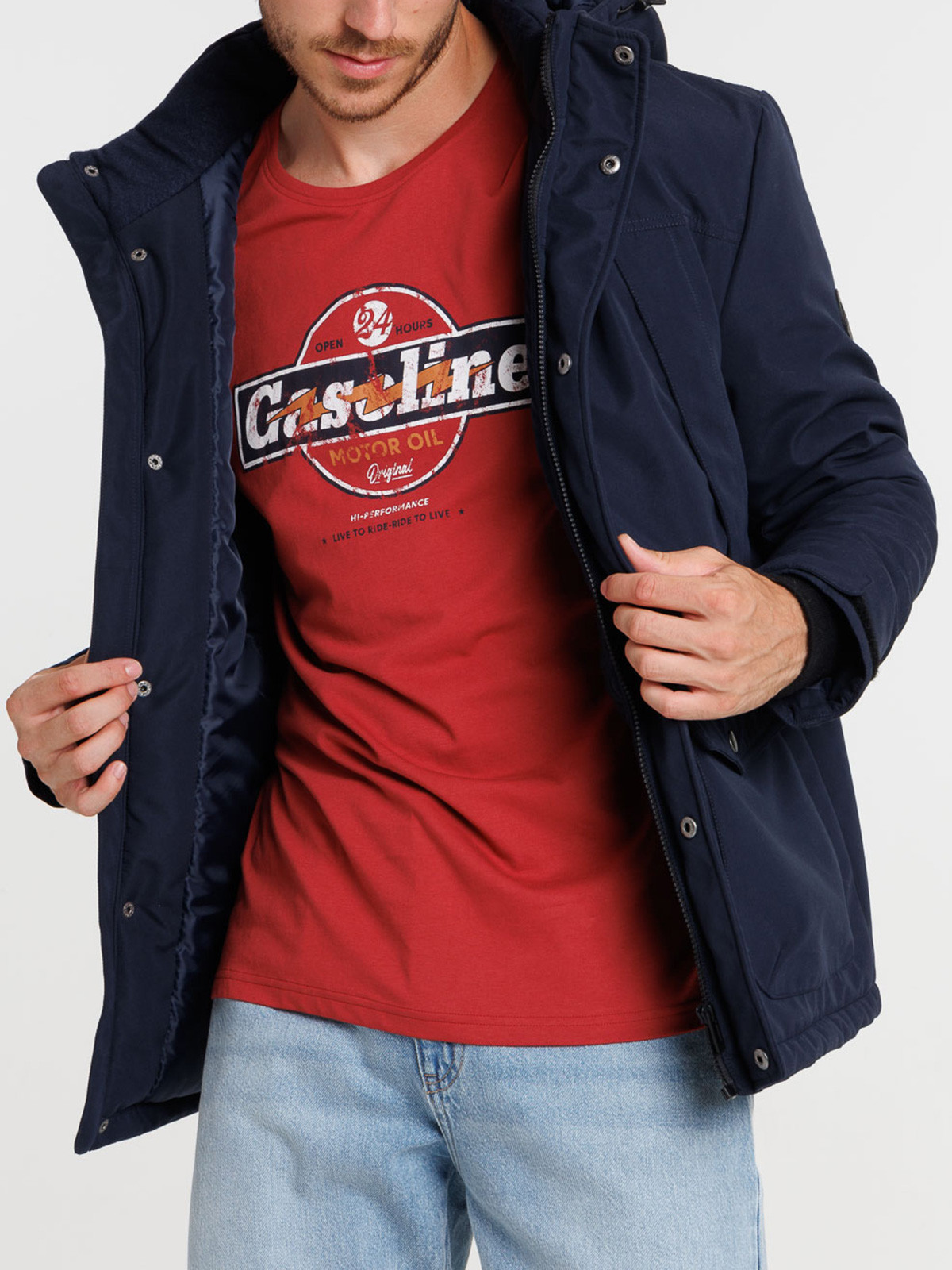 Parka à capuche marine navy homme Parka à capuche marine navy homme