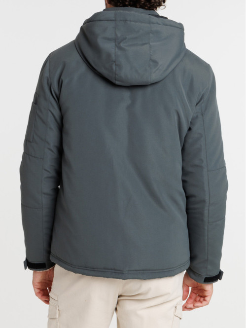 Parka à capuche gris...