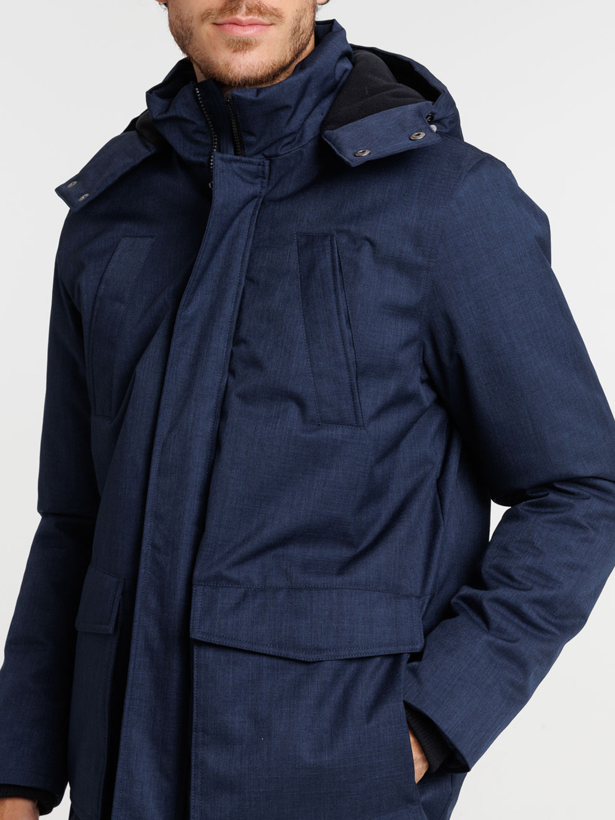 Parka à capuche marine navy homme Parka à capuche marine navy homme