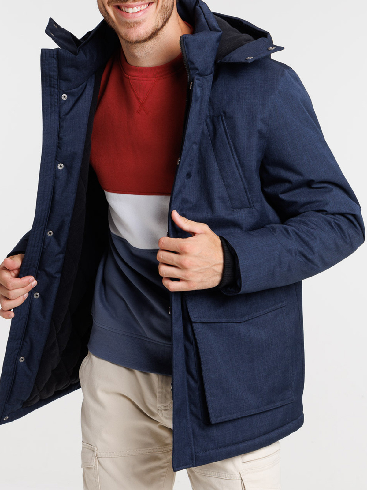 Parka à capuche marine navy homme Parka à capuche marine navy homme