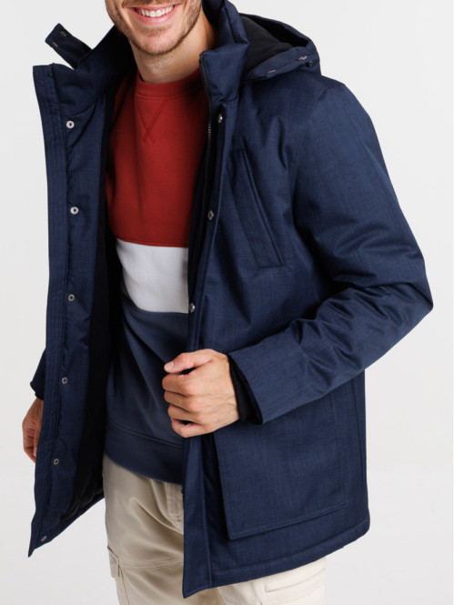 Parka à capuche marine navy homme