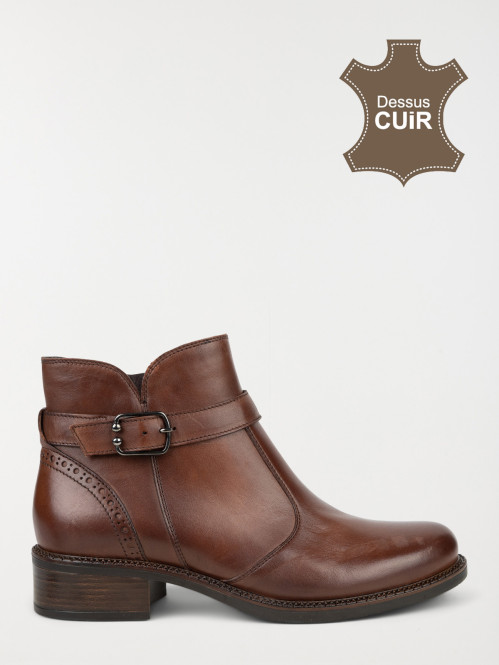Bottine marron dessus cuir femme (36-41)