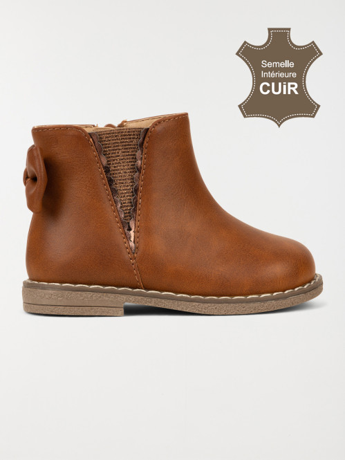 Bottines noeud fille marron...