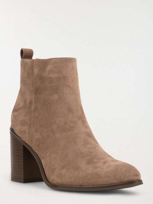 Bottines à talon taupe...