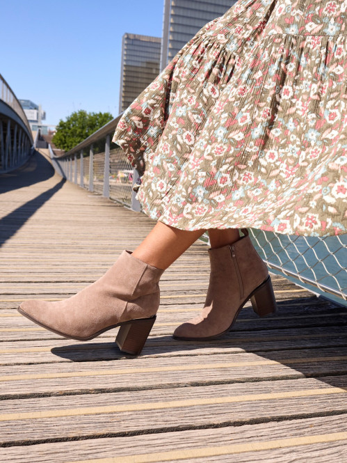 Bottines à talon taupe femme (36-41)