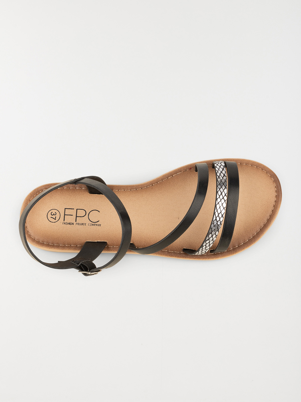 Sandales plates noires femme (36-41)