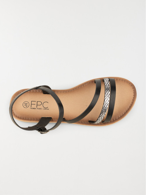 Sandales plates noires femme (36-41)