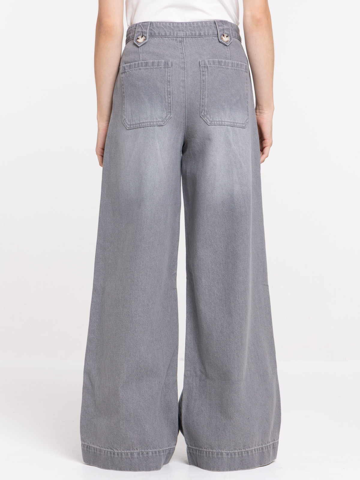 Jean wide leg gris clair femme Jean wide leg gris clair femme