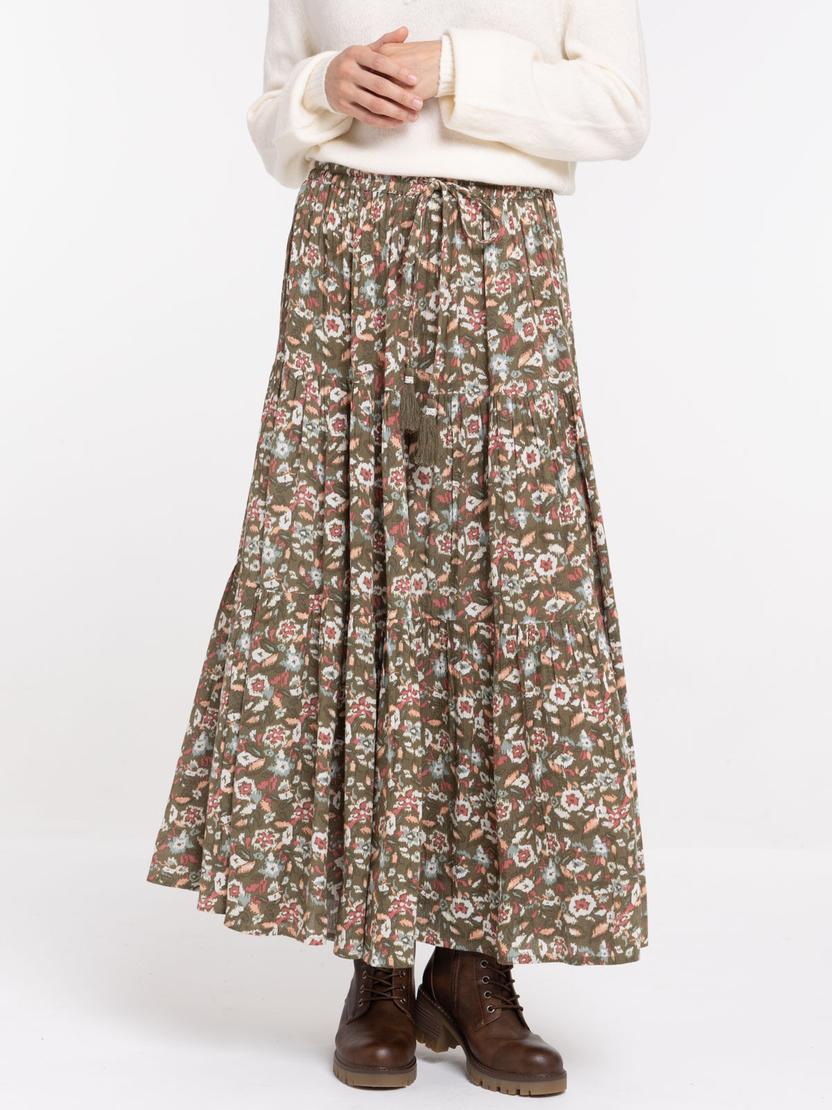 Jupe longue imprimé fleuri femme