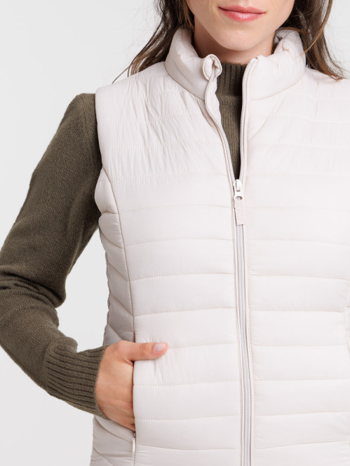 Doudoune crème grisée sans...