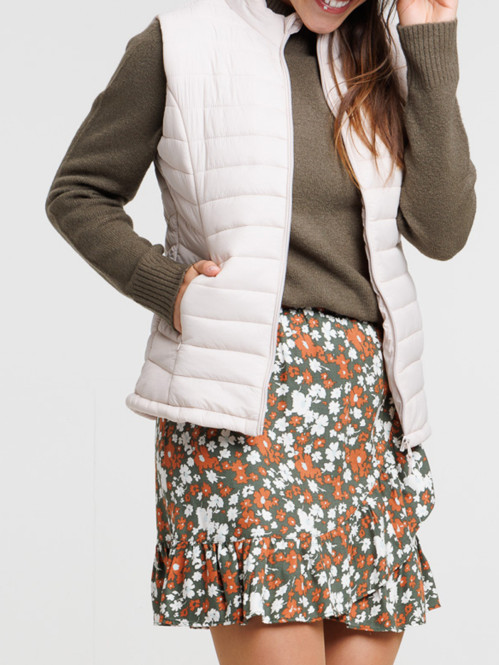 Doudoune crème grisée sans...