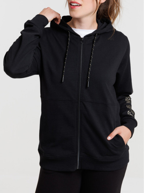 Sweat à capuche sport noir femme
