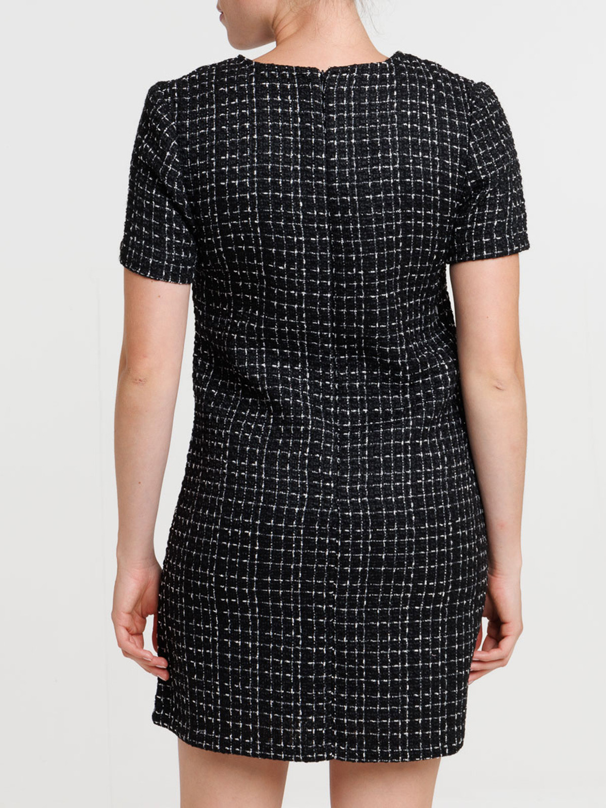 Robe tweed noire femme