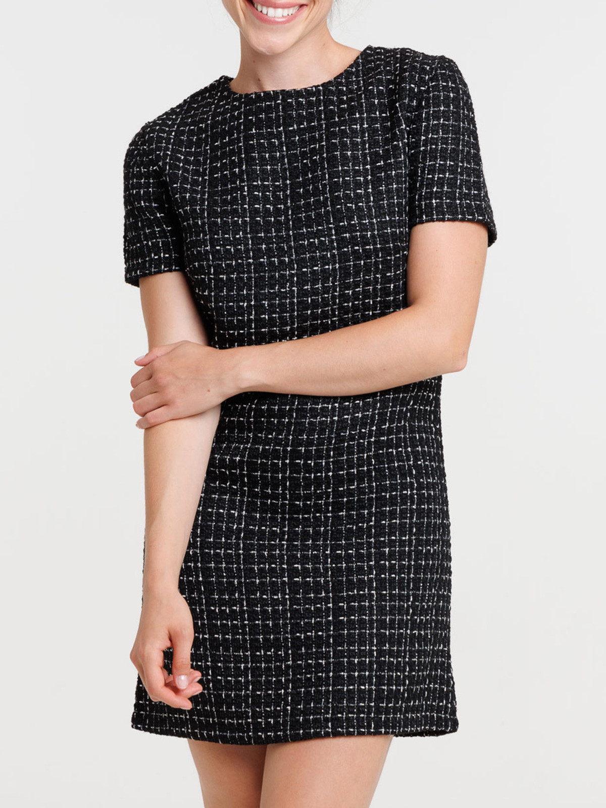 Robe tweed noire femme