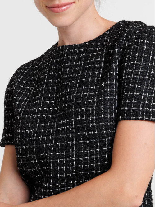 Robe tweed noire femme