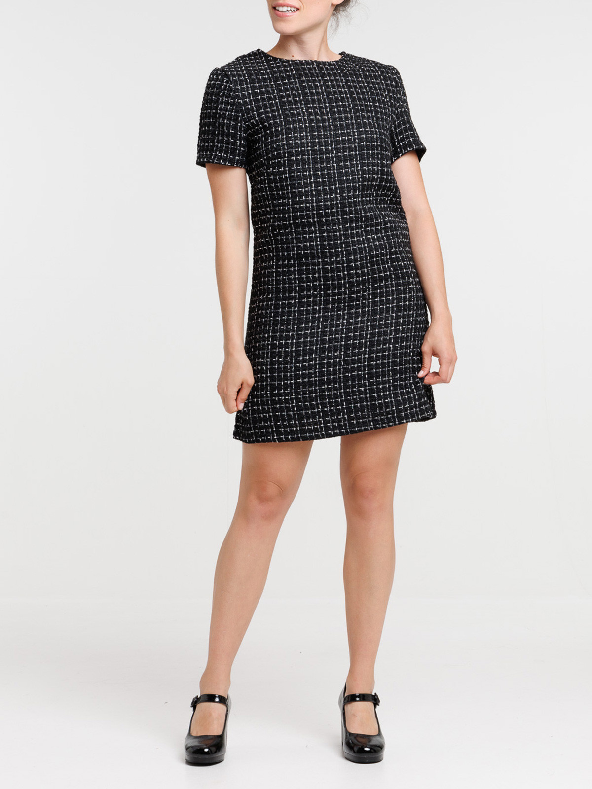 Robe tweed noire femme