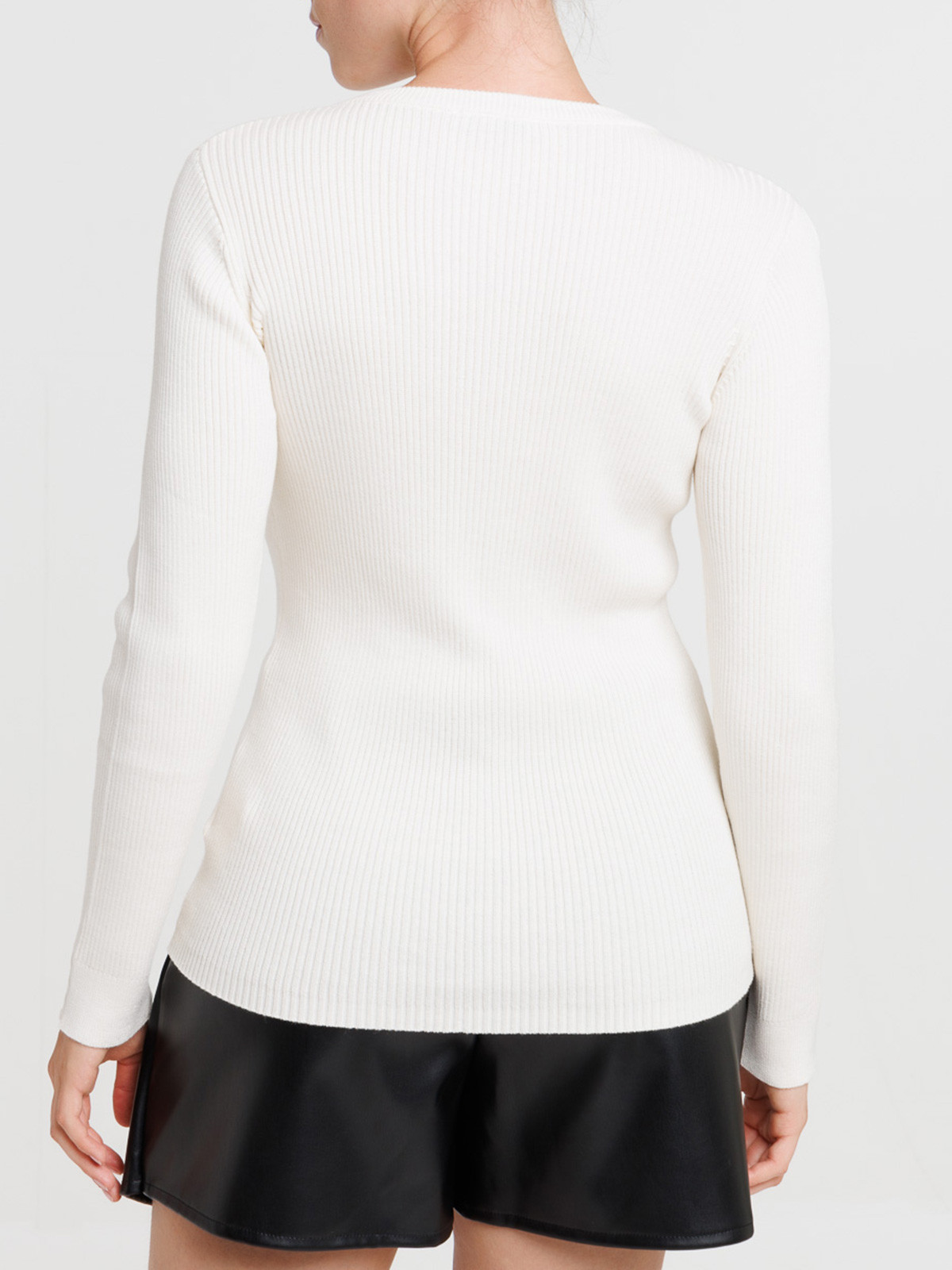 Pull col rond écru femme Pull col rond écru femme