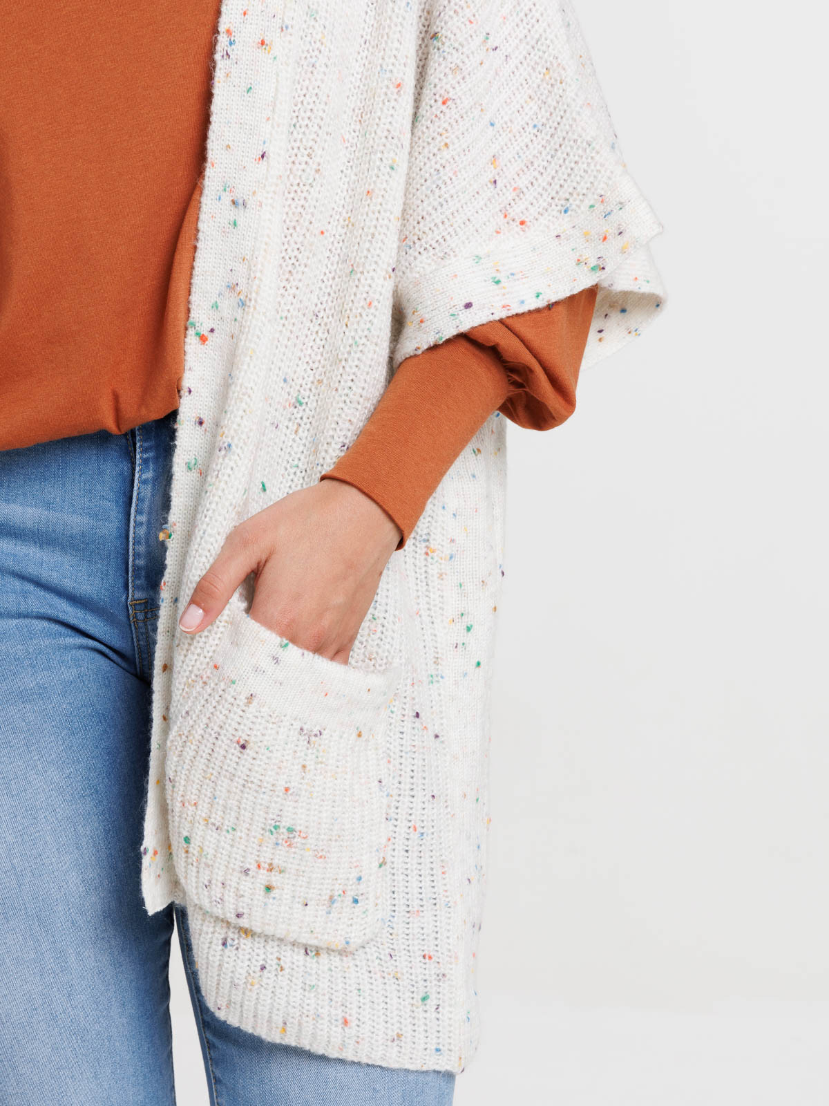 Gilet écru poches femme