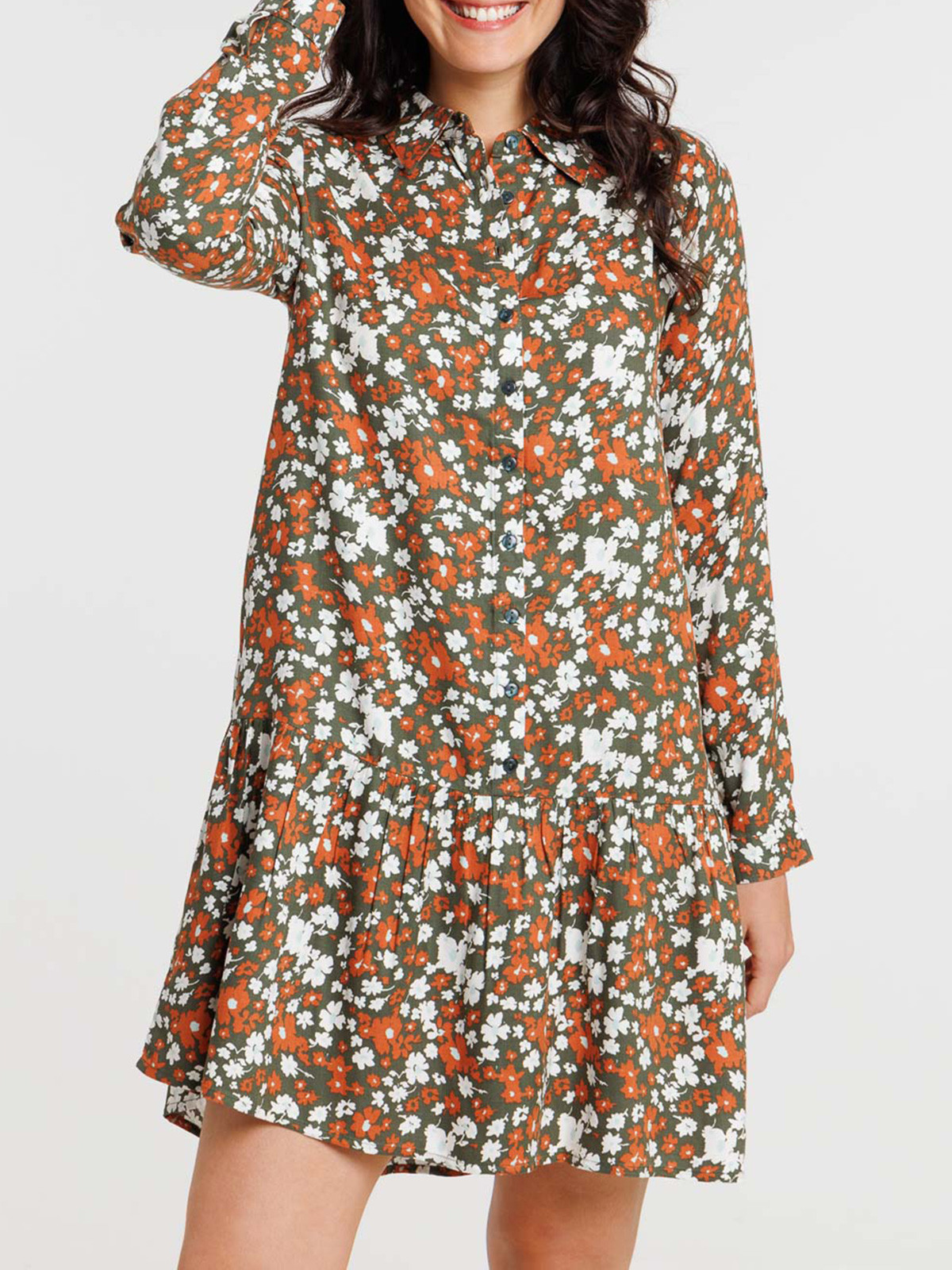 Robe chemise imprimée fleurie femme Robe chemise imprimée fleurie femme