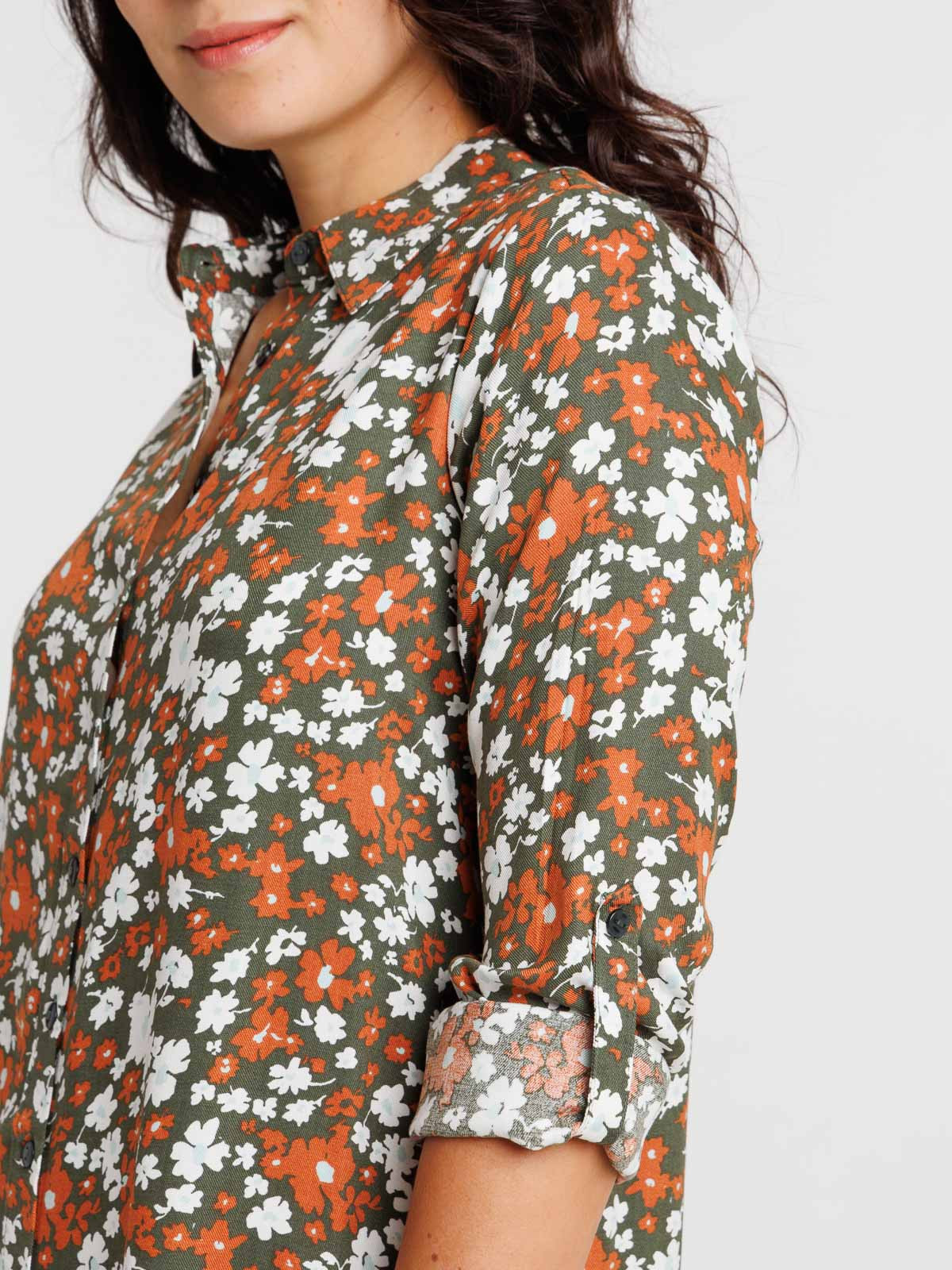 Robe chemise imprimée fleurie femme Robe chemise imprimée fleurie femme