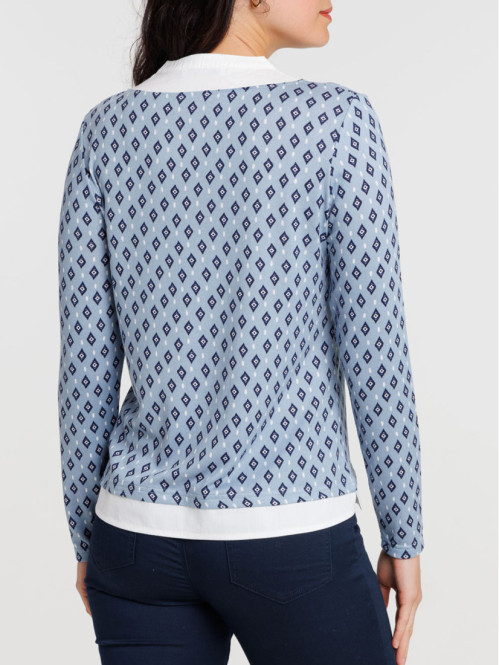 T-shirt 2 en 1 imprimé femme