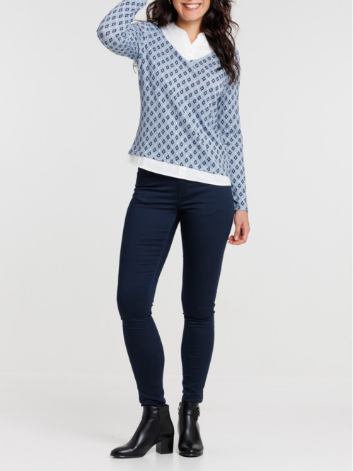 T-shirt 2 en 1 imprimé femme