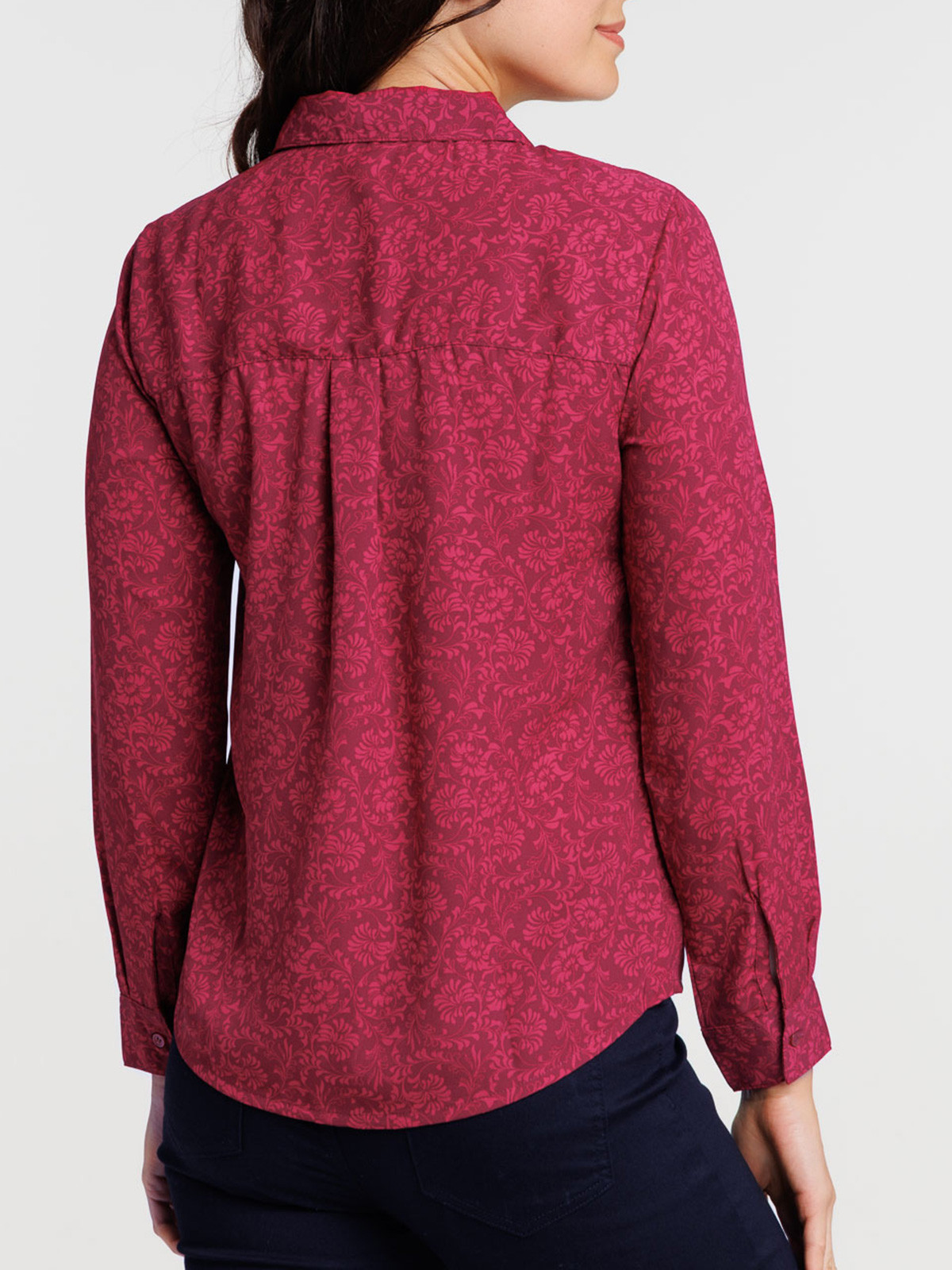 Chemise manches longues fleurie femme