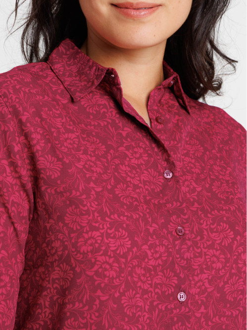 Chemise manches longues fleurie femme
