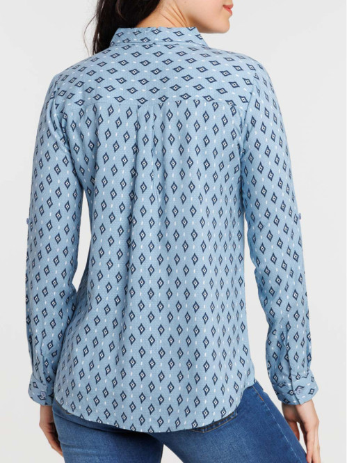 Blouse imprimée denim stone...