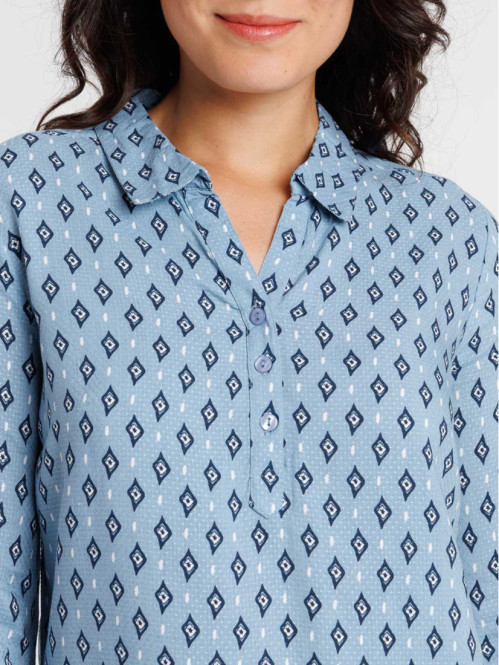 Blouse imprimée denim stone...
