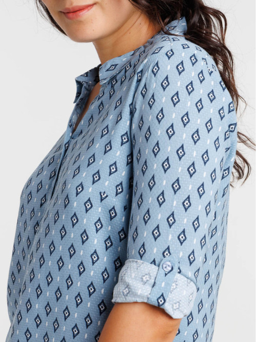 Blouse imprimée denim stone...