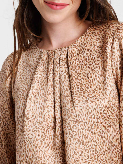 Blouse imprimée léopard femme