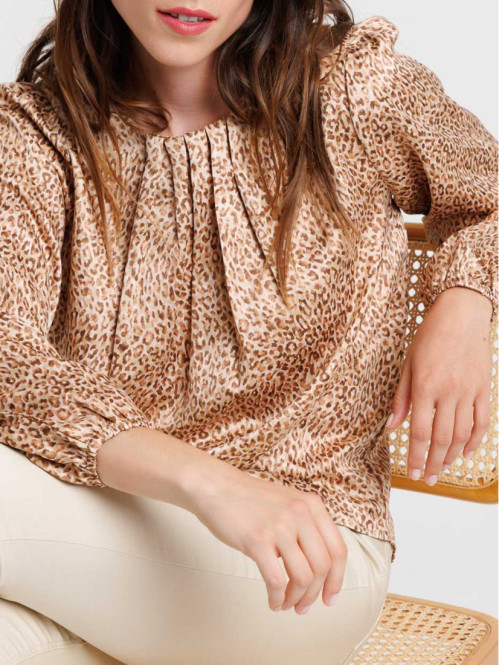 Blouse imprimée léopard femme