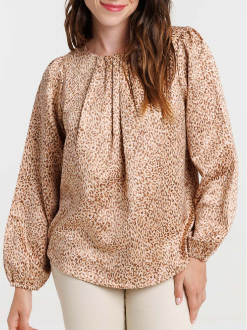 Blouse imprimée léopard femme