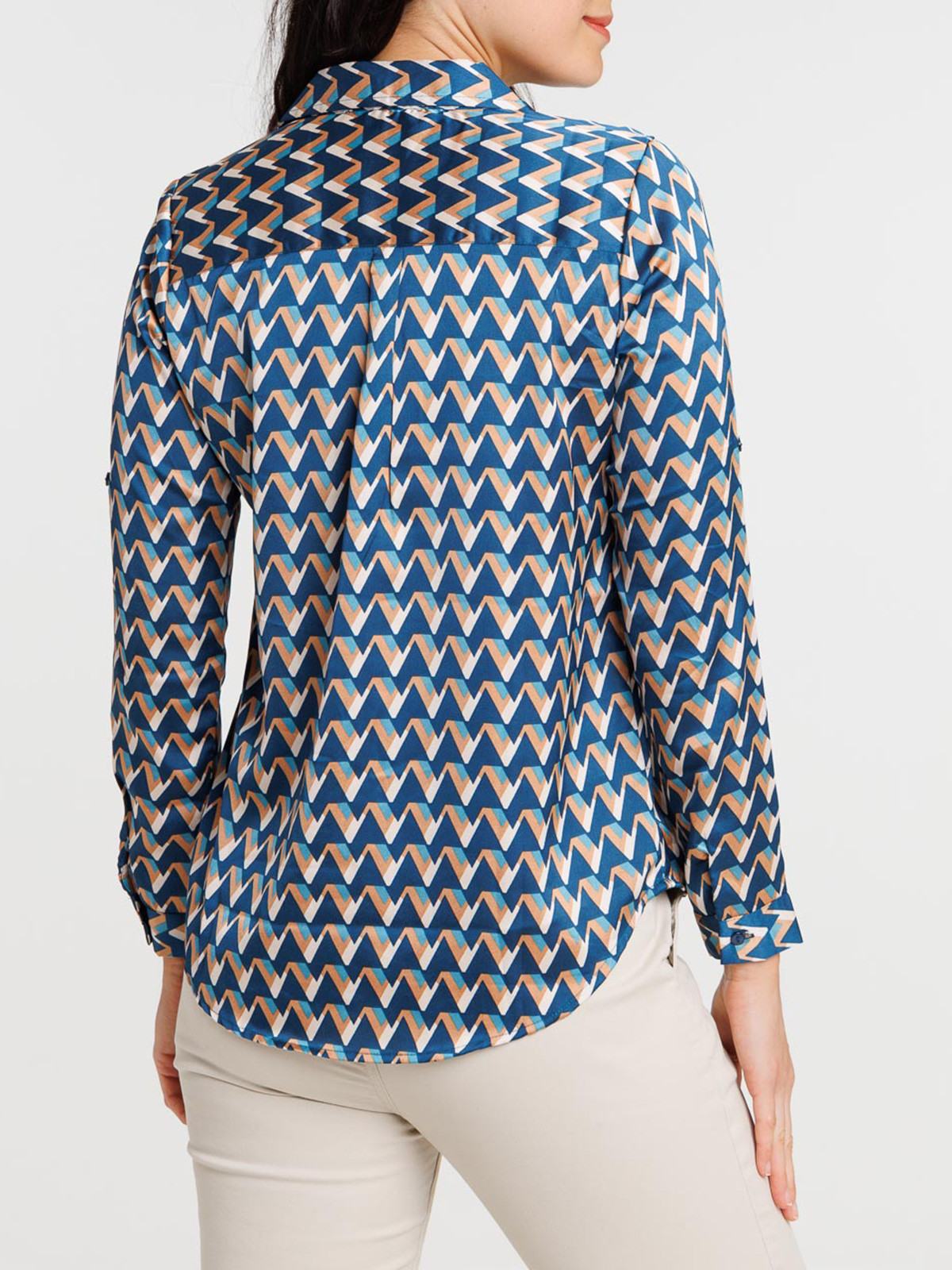 Blouse satin imprimée femme