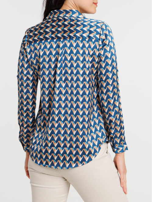 Blouse satin imprimée femme