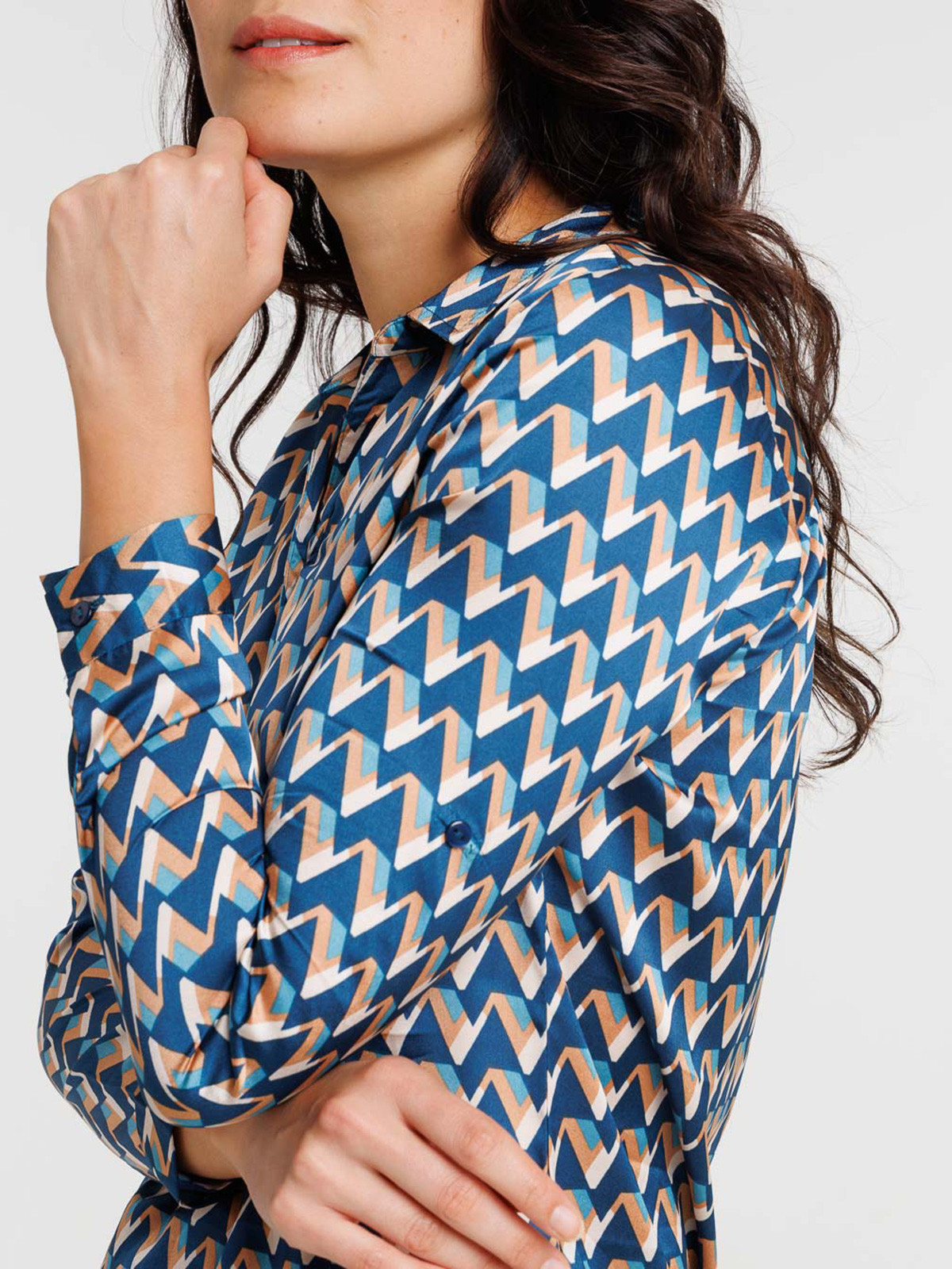 Blouse satin imprimée femme