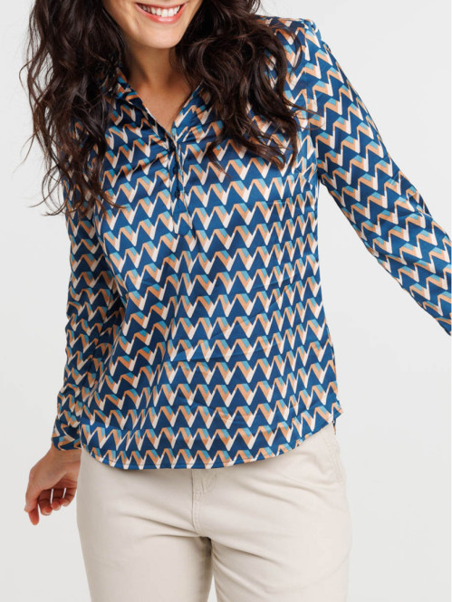 Blouse satin imprimée femme