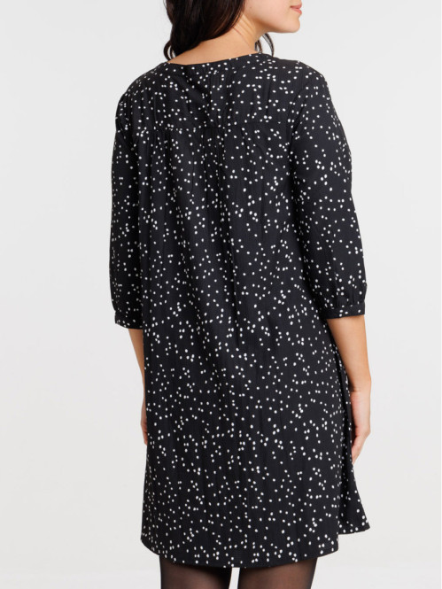 Robe à pois noire femme