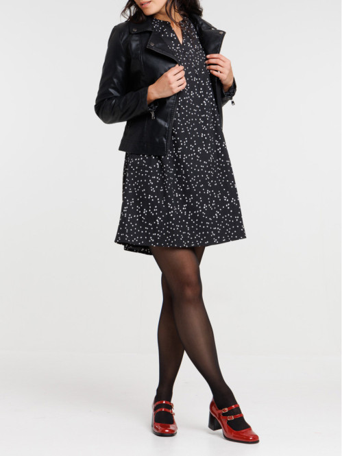 Robe à pois noire femme