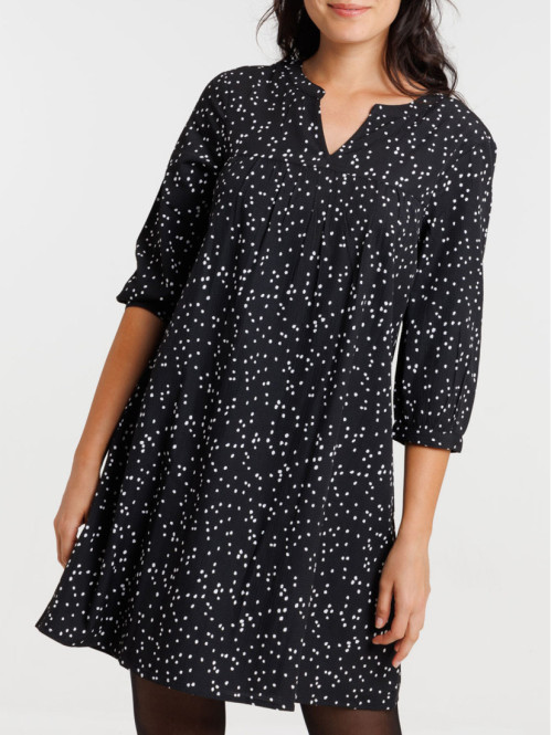 Robe à pois noire femme